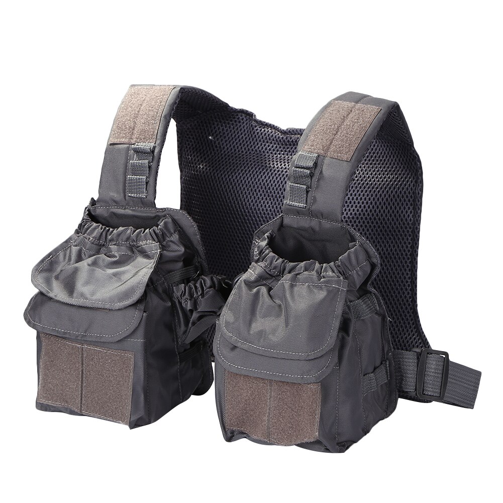 Multi-pocket Outdoor Travel Backpack Fishing Vest Breathable Mesh Adjustable Photography Waistcoat Jacket: Grey