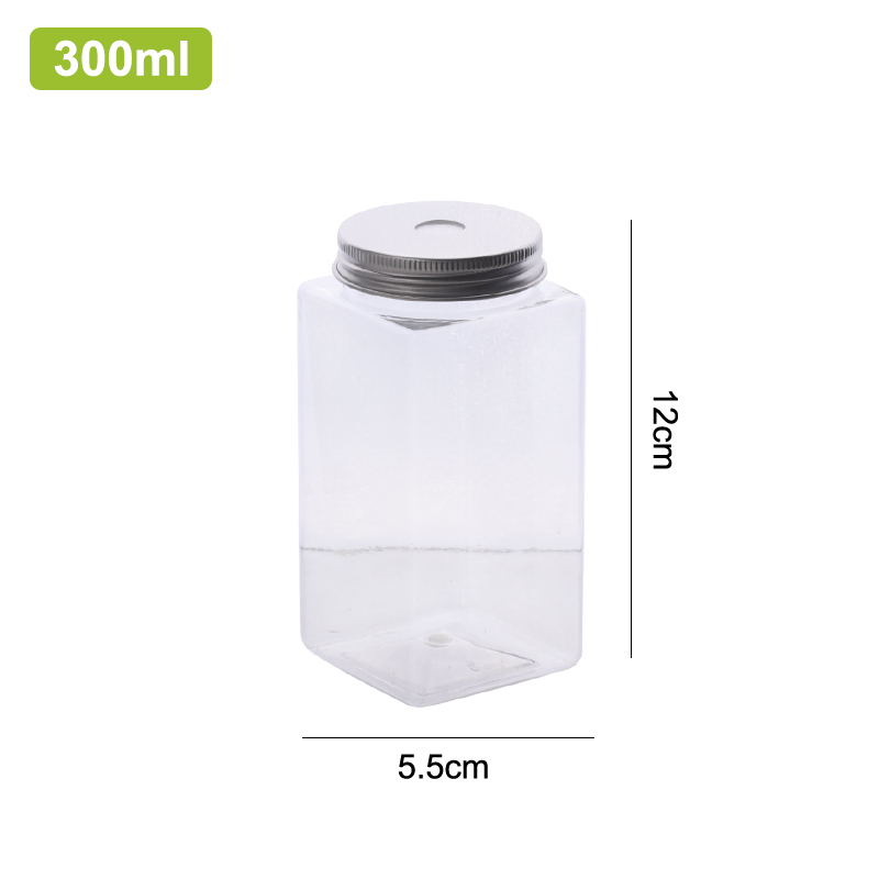 1pcs Plastic Milk Tea Drink Bottle Take Out Coffee Milk Tea Bar Supplies Mason Jars Drink Storage Containers For Food Party: Blue