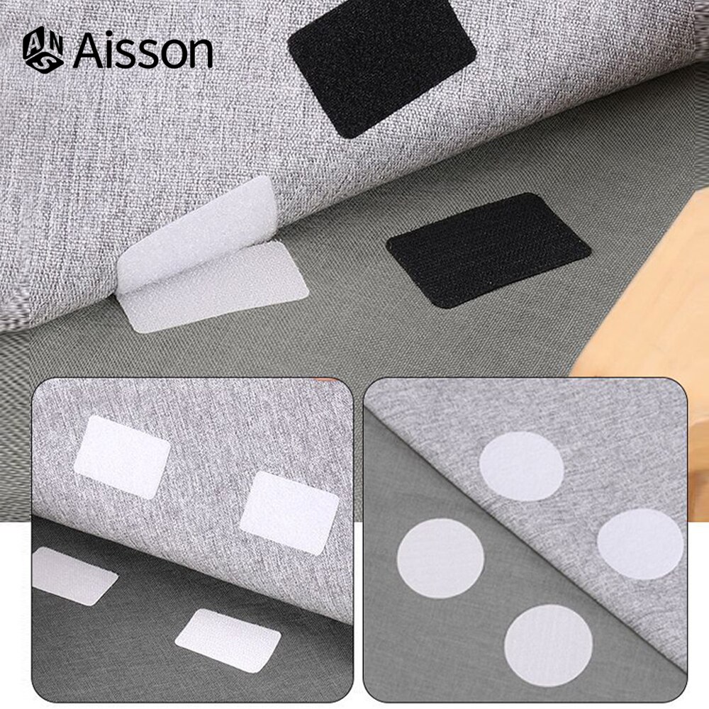 5 Stks/partij Sterke Zelfklevende Sluiting Dots Stickers Klittenbandsluitingen Plakband Voor Laken Sofa Mat Tapijt Anti Slip Mat