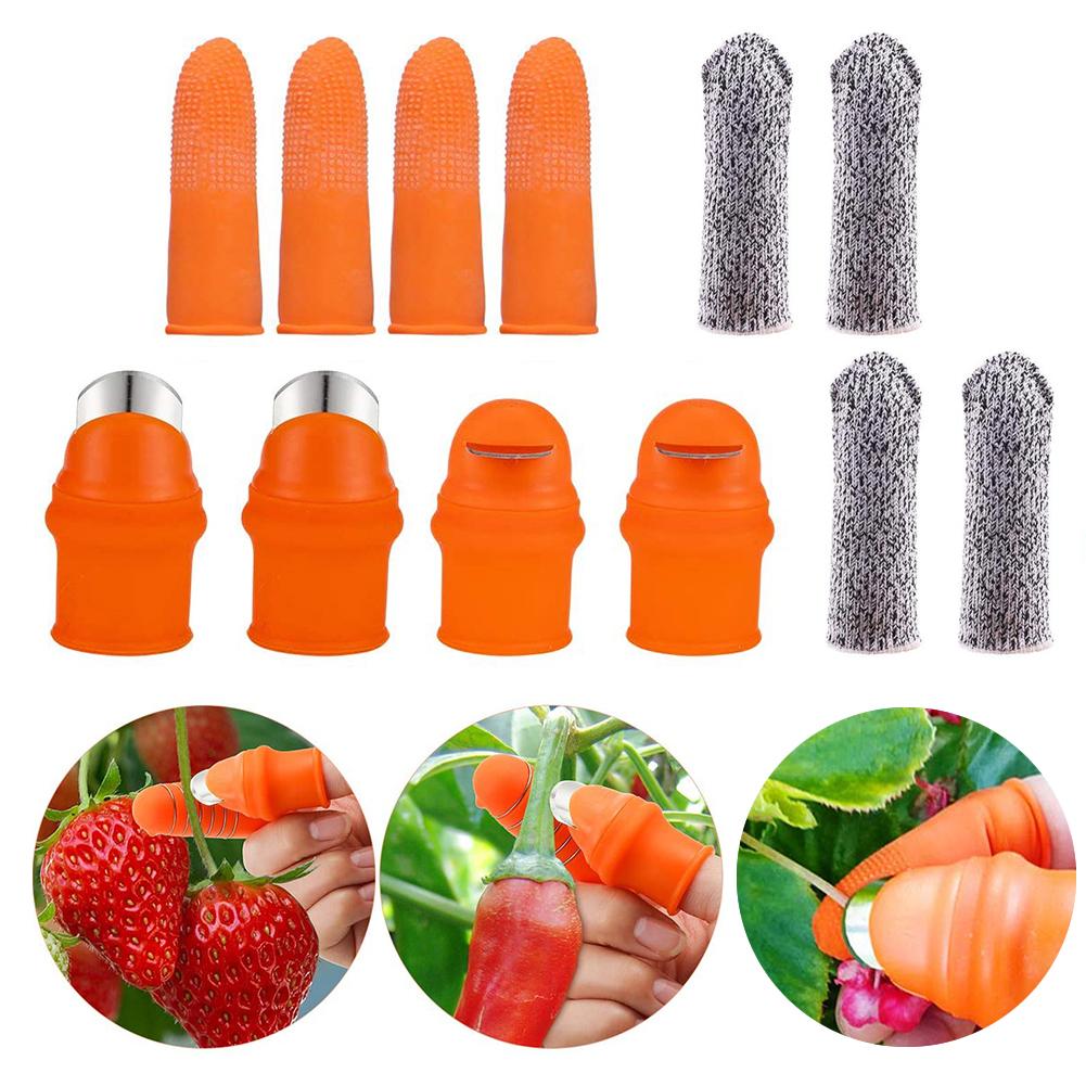 Garden Silicone Thumb Separator Finger Knife Tool Set Picking Thumb Finger Pruning Gardening Plants Vegetables And Fruits 12pcs