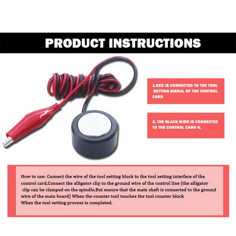 Engraving machine tool setting z axis/zero setting cnc mach3 touch plate z-axis tools setting auto-check probe sensor