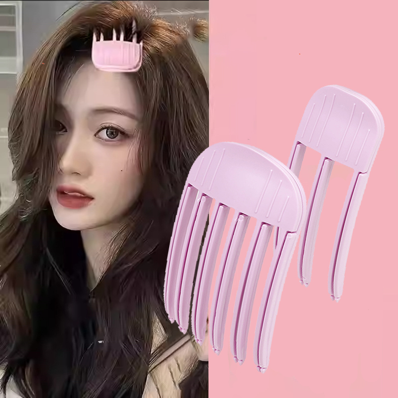 Fluffy Hairpin Curling Bangs Clips Hair Roots Volumizing Hair Clips Women Curling Fixed Shape Clips Volume Hair Roller: Lavender