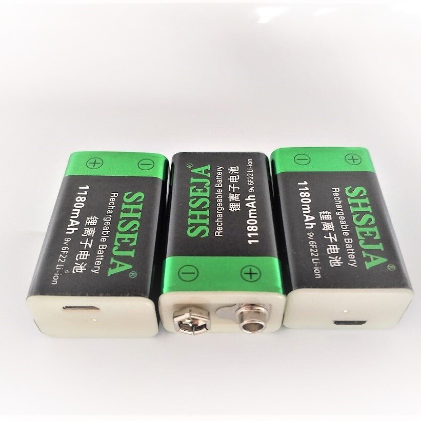 Large capacity 9V 1180mAh lithium ion battery 6F22 USB rechargeable battery keyboard rechargeable battery