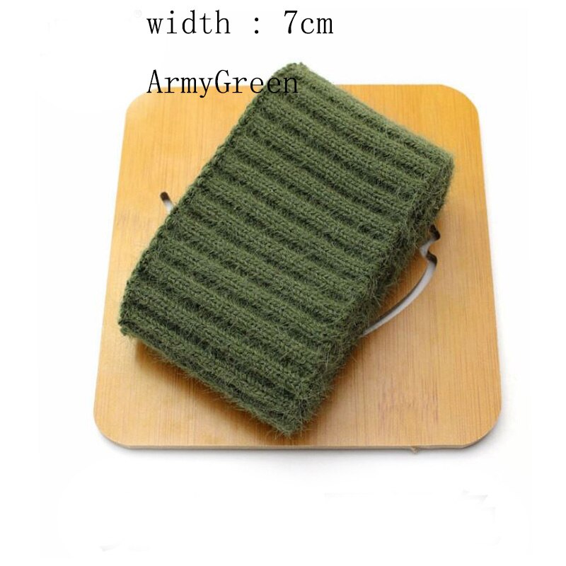 1pcs 6-10cm wide 19 color Thicken cotton Faux velvet ribbed elastic cuff neckline DIY fabric accessories velvet fabric strech: armygreen