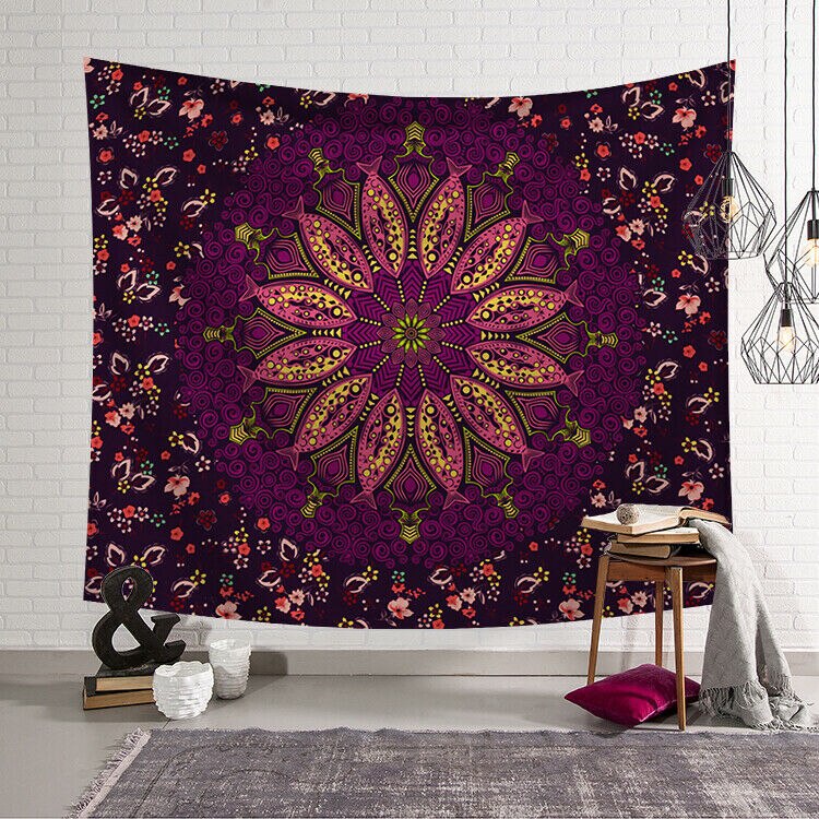 Tapiz de cráneo de Mandala para colgar en la pared, tapices de cambio de fase de Luna, decoración de dormitorio