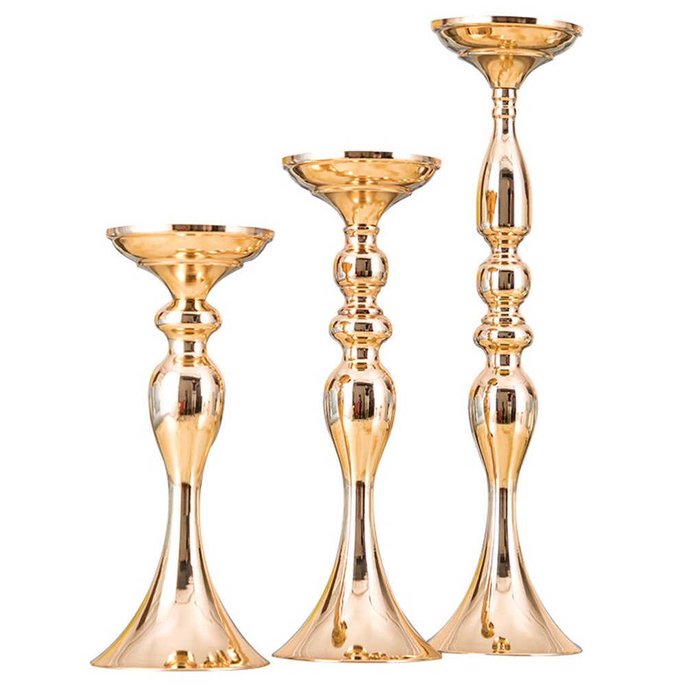 50/38/32cm Iron Candle Holder Candlestick Metal Candle Holders Flower Vase Candlestick Holder Table Centerpiece Flower Racks