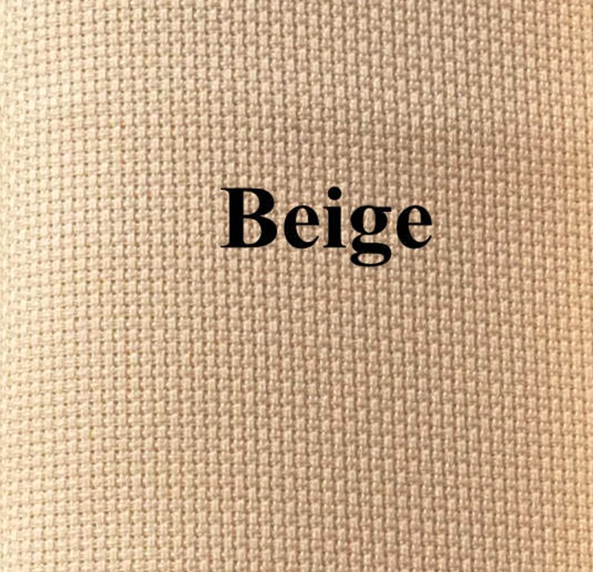 Tissu Aida en lin léger Beige jaune clair, 14ct, toile pour points de croix, bricolage, broderie à la main, fournitures artisanales: Beige