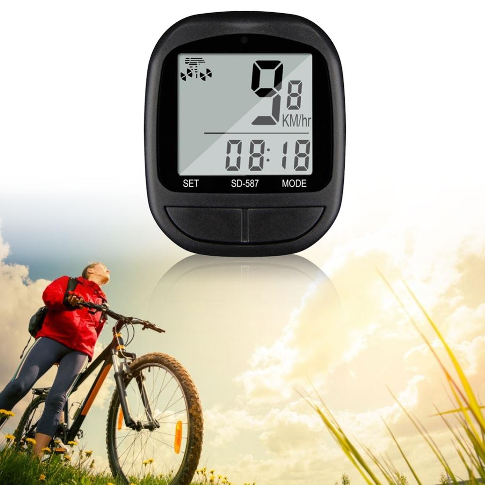 Waterproof Bicycle Odometer Wireless LCD Bicycle Computer Speedometer Black MTB Bike Bicycle Odometer Stopwatch