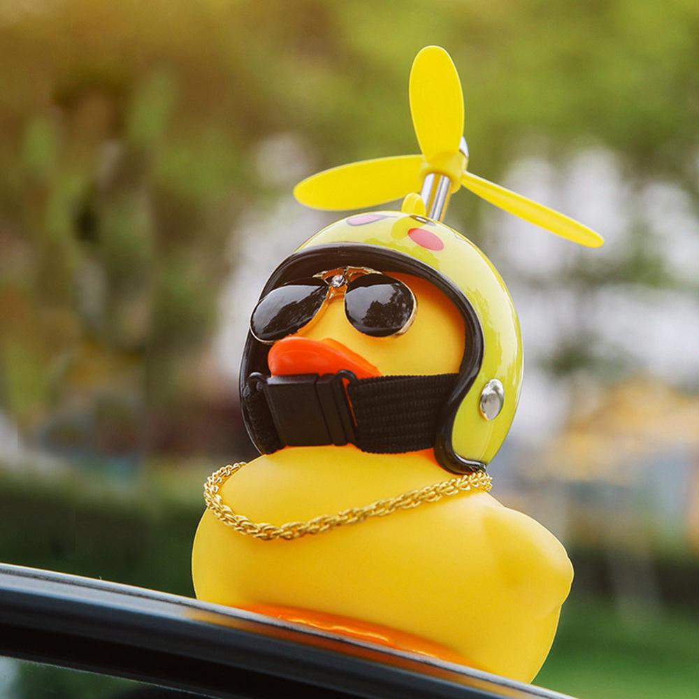 Yellow Duck With Helmet Bicycle Bell Ring Bell For Car Cycling Bicycle Bike Ride Horn Alarm Adult Kid Gags & Practical Jokes Toy