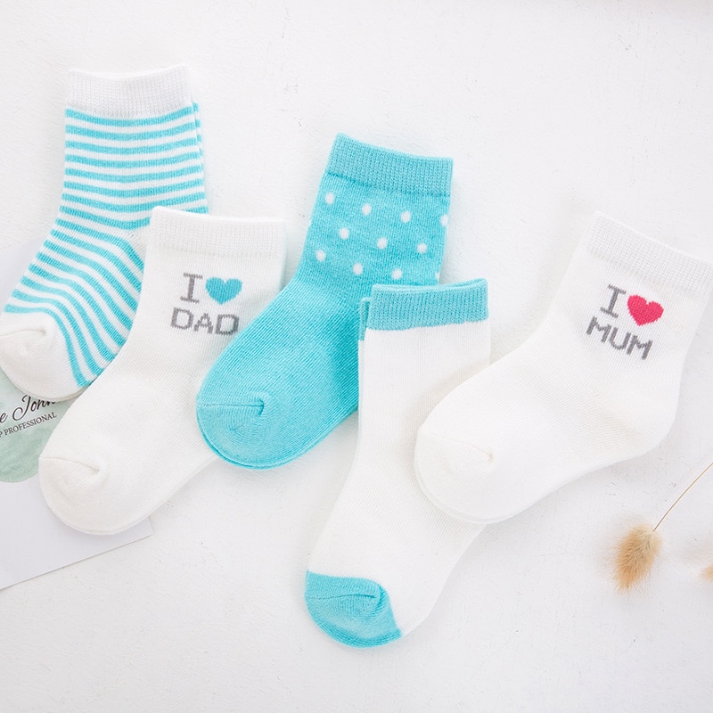 I Love Mama Papa Set Sokken Thicken Comfort Katoen Lente Herfst En Winter Pasgeboren Kinderen Jongen Baby Meisje sokken