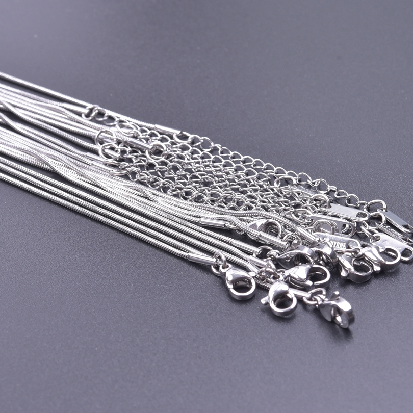 10pcs/Lot Stainless Steel 45cm Adjustable Chain Necklace For Women Men Chains DIY Components 1.2/1.5/1.6/2/2.2/2.5/3mm: Gold-color
