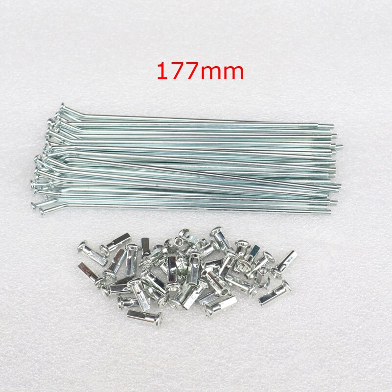 8G 36 pcs Hub spokes With nuts for Dirt Bike Front Or Rear Wheel Rims C Style Rim Hub Only: 8G 177mm