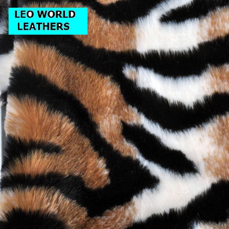 Imitation Tiger Fur Leather Soft Fit for Garment, Carpet and Collar T0014