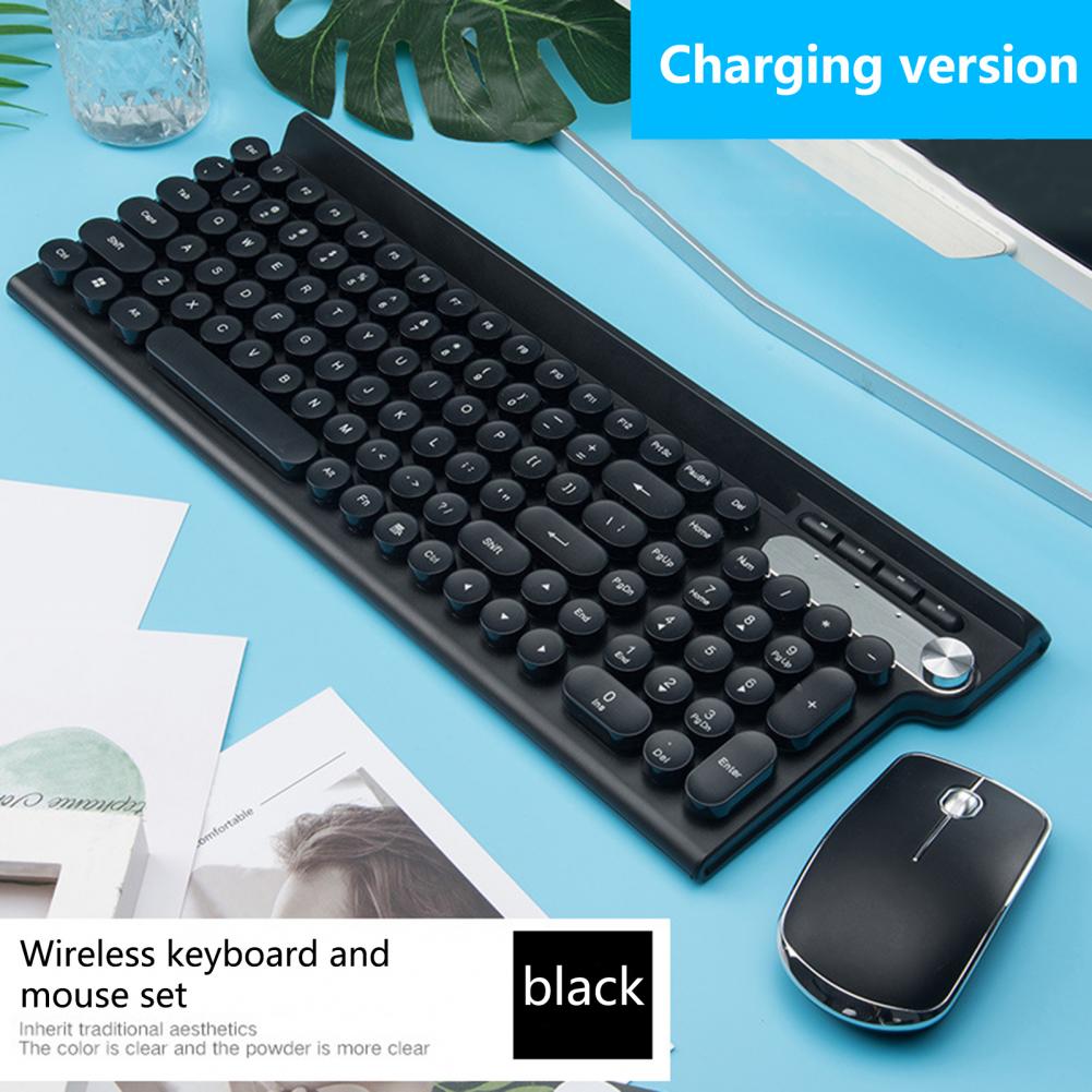 Rechargeable Wireless Bluetooth Gaming Keyboard And Mouse Set. 102 Keys Mute Cute And Ultra-thin, Suitable For Home Office Games