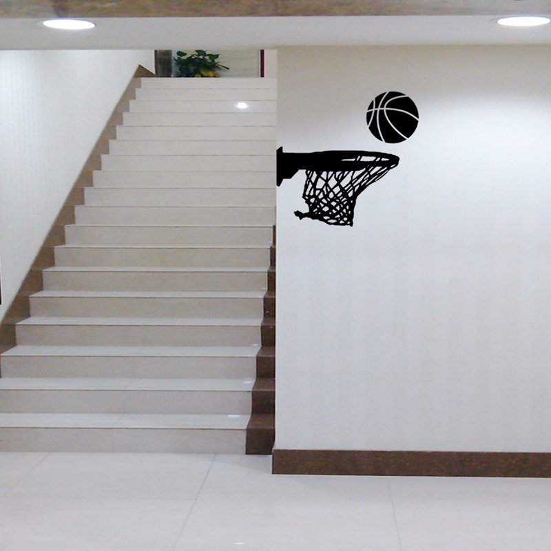 Creatieve Basketbal Hoepel Muursticker Woonkamer Voor Thuis Decoratie Art Decals Pvc Verwijderbare Sport Muur Rand Stickers