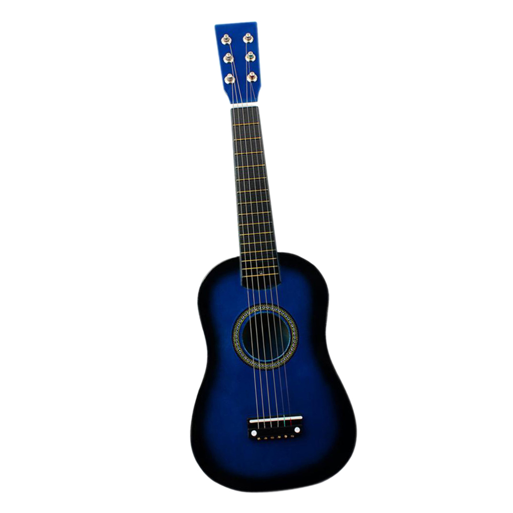 23" 6-String Folk Acoustic Guitar for Beginner Music Lovers Student Practice: Blue