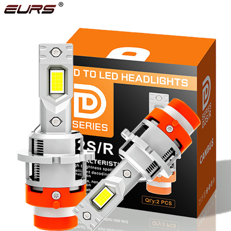 Lampe de Sauna LED pour Voiture, Ampoule D2S D4S 45W 12V 6500K Canbus Brave Free Plug and Play Auto, 1:1 HID 12V-24V, 2 Pièces: WHITE