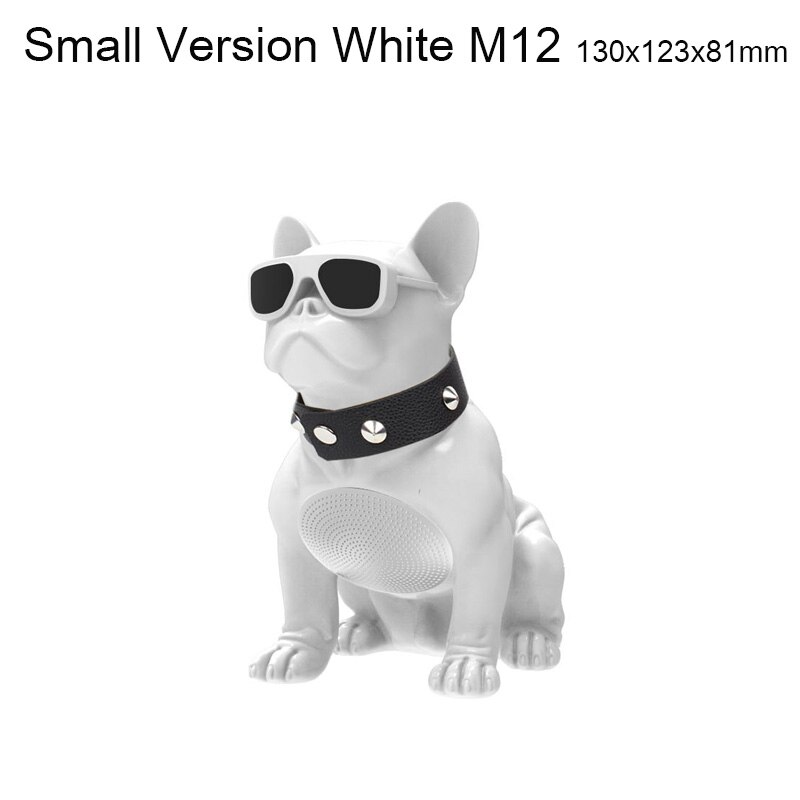 Grote Bulldog Draadloze Bluetooth Speaker Draagbare Fm Zware Bas 3D Geluidskwaliteit Surround Radio Multifunctionele Kaart Subwoofer: M12 Small White