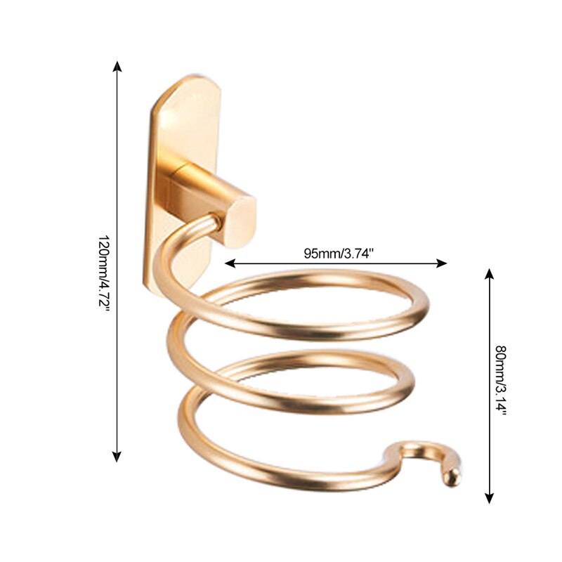 Étagère murale en spirale pour sèche-cheveux | Offre spéciale en aluminium pour salle de bain, étagère murale pour sèche-cheveux, directe