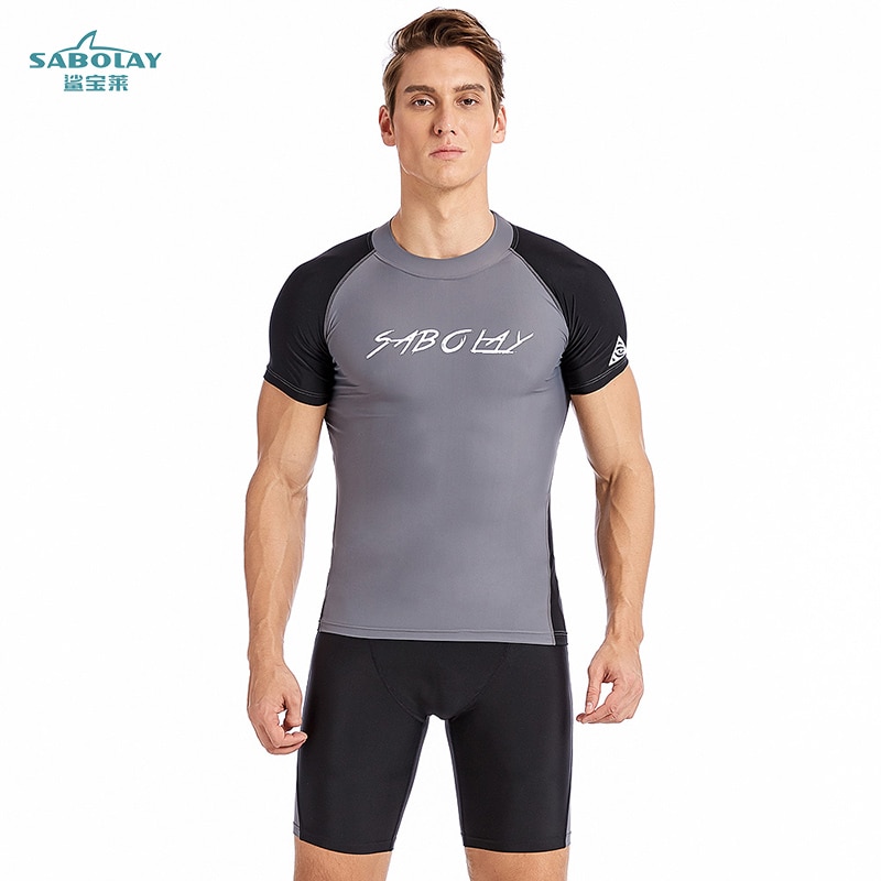 SABOLAY Wetsuit Surf jaqueta dos homens Protetor Solar maiô Anti-UV desportos Aquáticos Ao Ar Livre velocidade seco Mergulho terno de Natação dos homens