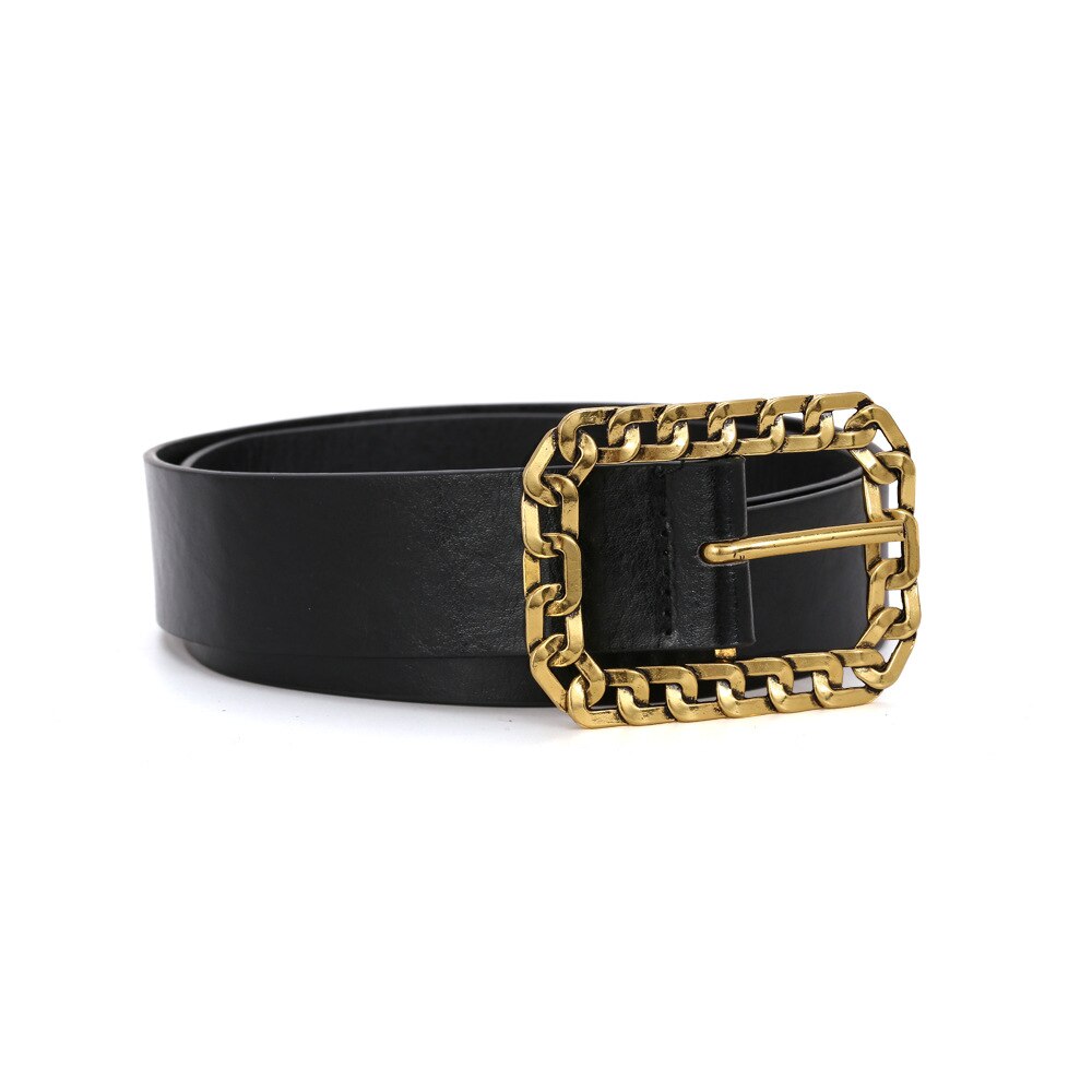Vrouwen Ketting Riem Goud Metalen Gesp Riemen Voor Vrouwen Fluwelen Pin Gesp Pu Tailleband Vrouwelijke Jurk Jeans Mode