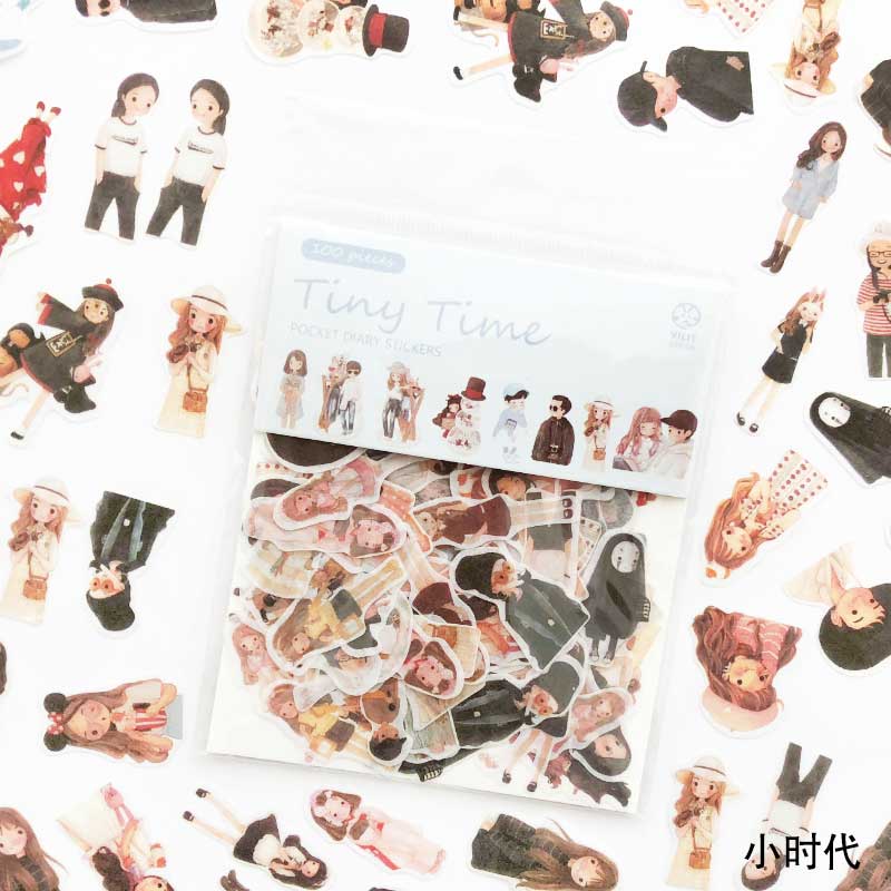 100 X Kawaii Girls Decorative Stickers Cartoon Animal Scrapbooking Stickers For Journal Planner Diy Crafts Scrapbooking Diary: 8