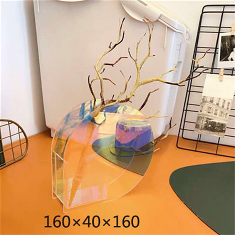 Nordisk regnbue farverig akryl vase kunst geometrisk sollys solopgang daggry vaser til boligdekorationer stue desktop indretning: Stil a