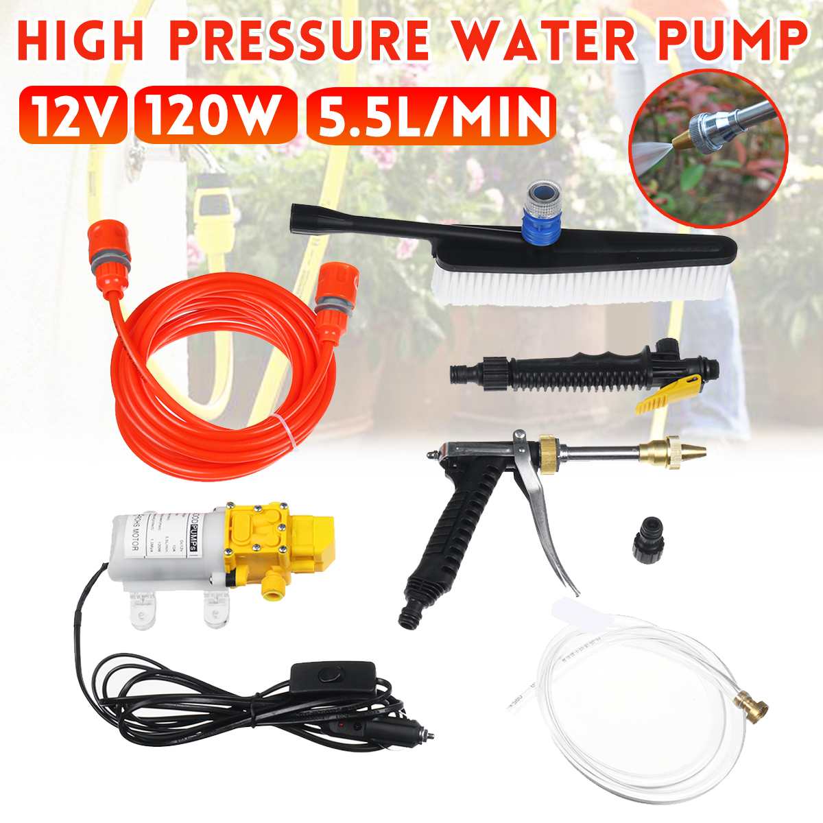 12V 100W Car Washer Guns Pump Car Sprayer High Pressure Cleaner Electric Cleaning Auto Device Car care Portable Washing Machine