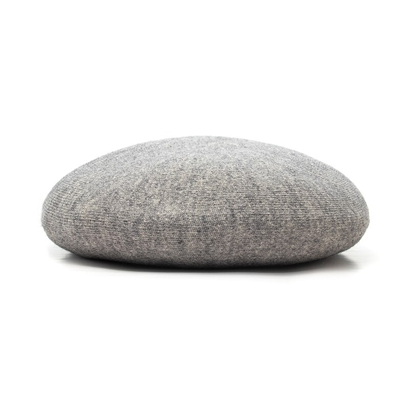 Cappello berretto Donna Artista Francese di Lana Caldo Inverno berretto della Protezione Del Cappello Vintage ▾ Della Ragazza Berretto Pianura Cappelli di colore Solido Elegante Della signora berretti invernali: grigio