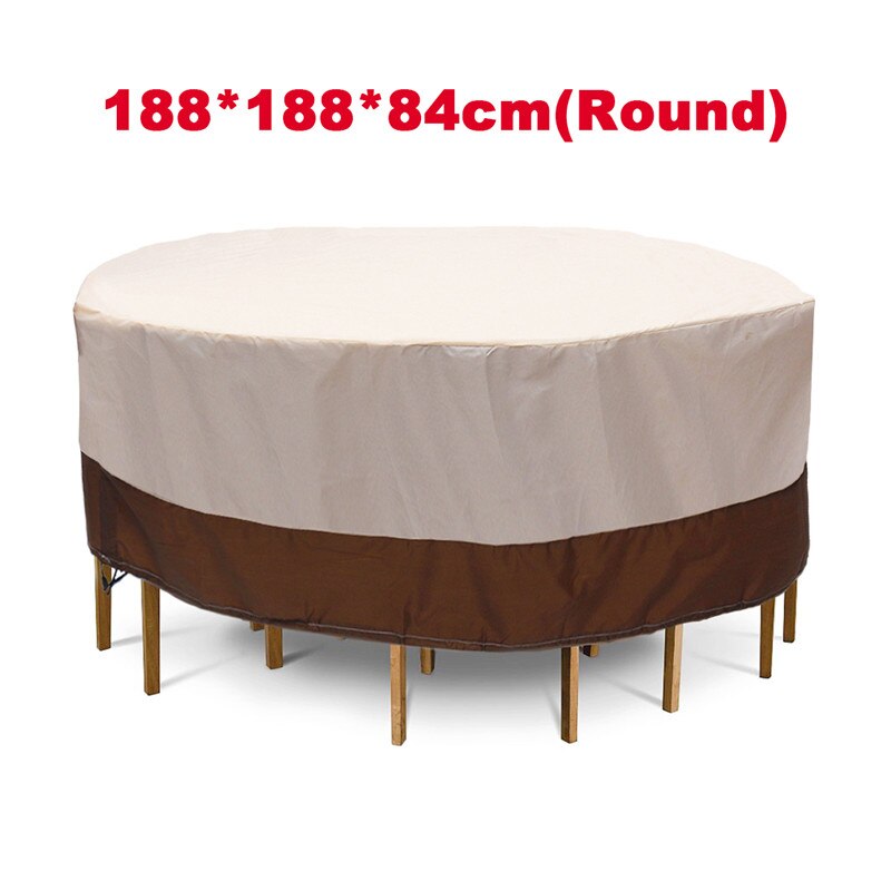 3 Vormen Waterdichte Outdoor Tuin Patio Furniture Covers Regen Sneeuw Stoel Covers Voor Sofa Tafel Stoel Dust Proof Cover: Round
