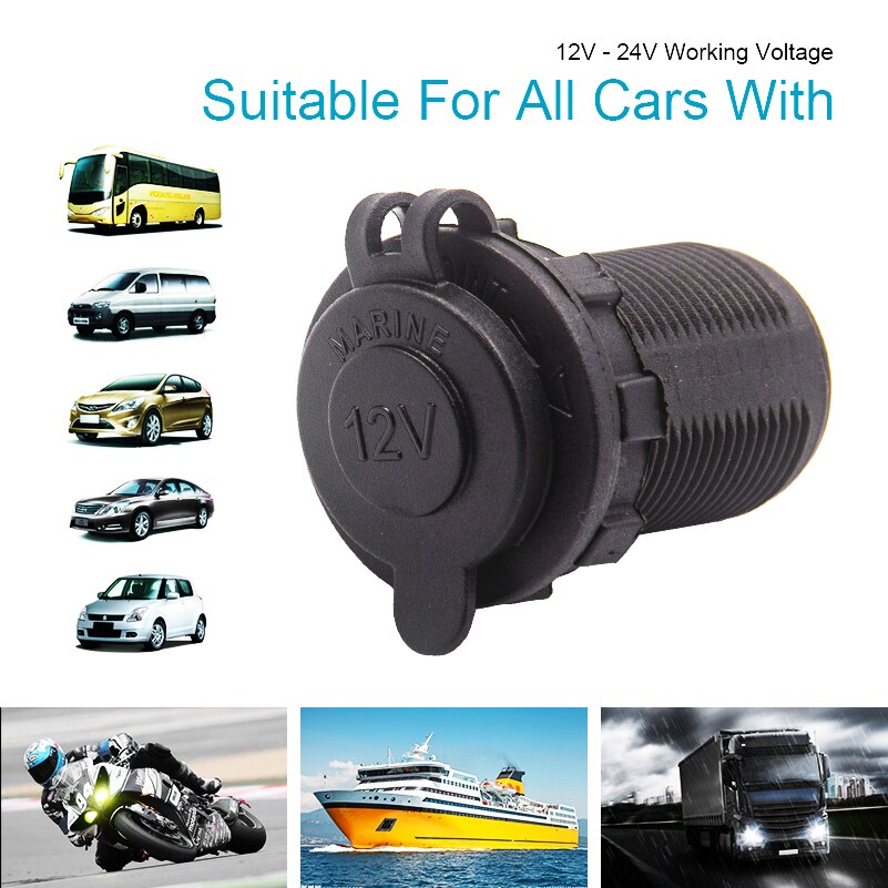 12V 120W Motorcycle Car Boat Tractor Accessory Waterproof Cigarette Lighter Power Socket Plug Outlet Charger for Mobile phone