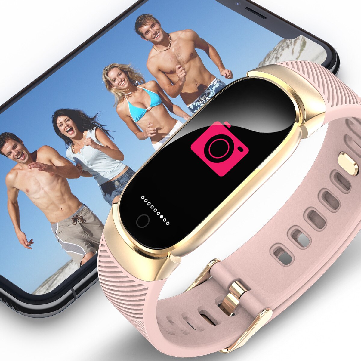 Slimme armband, waterdichte fitnesstracker, gezondheidsmonitor, slimme polsband, slimme bandmonitor, gezondheidsarmband