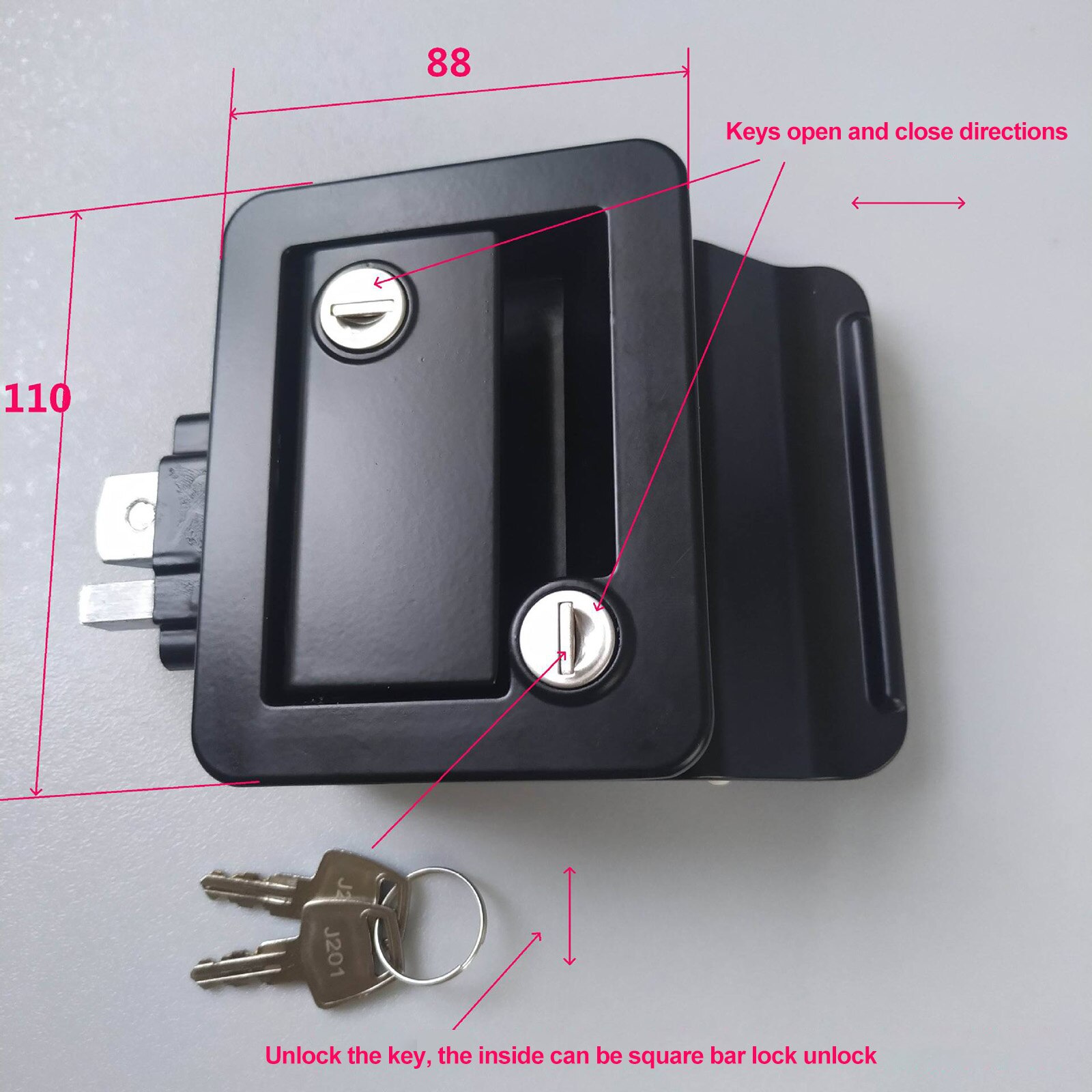 Lock Metal Frame Protective Function Lock Inside Outside Trailer Door Durable Trailer Entry Access With Screw Trailer Entry Door