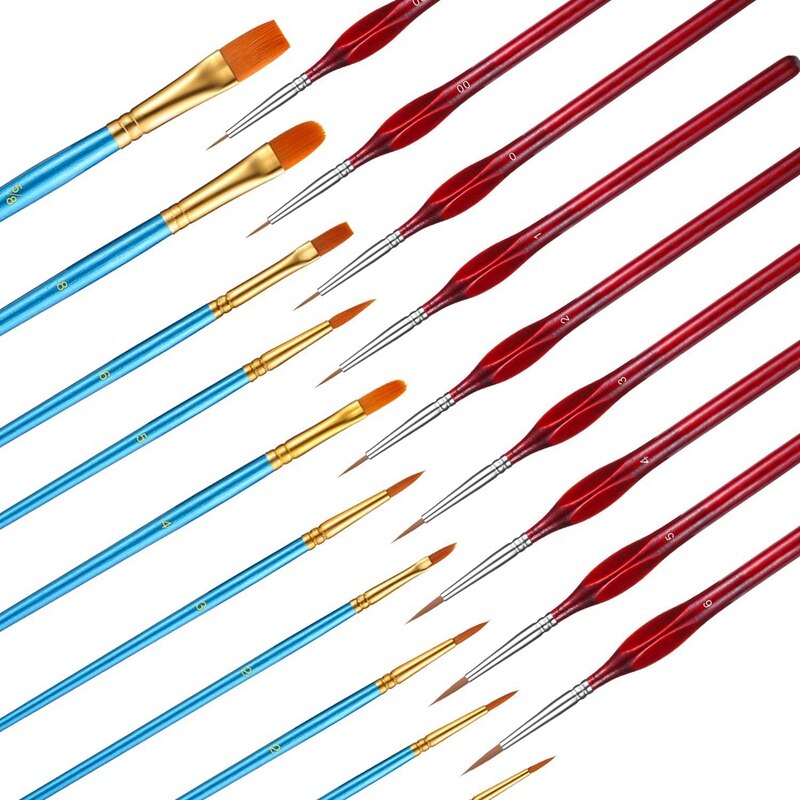 19 Pcs Paint Brush Set, Including 9 Pcs Detail Paint Brushes for Acrylic Painting Watercolor: Default Title