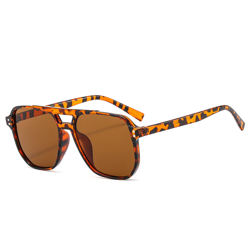 Lunettes de soleil à double pont pour hommes et femmes, protection des yeux de plage, lunettes de soleil à grand cadre, nuances pilotes, punk, rétro, voyage, été, , UV400: Violet
