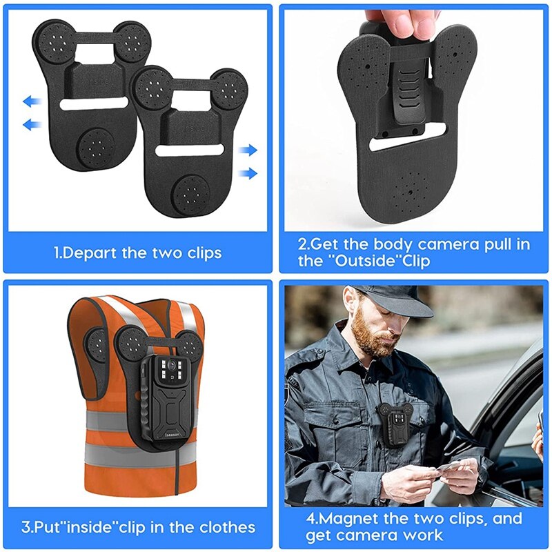Body Camera Magnetic Mount, Universal Magnetic Mount Holder, For Universal All Brand Wearable Law Body Cams