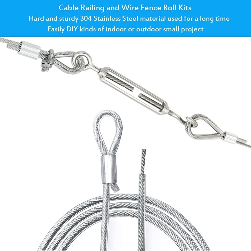 30M Tuin Draad Voor Klimmen Planten, draad Hek Draad Touw Clips Spanschroef Draad Spanner Voor Lichtslingers Opknoping Kit