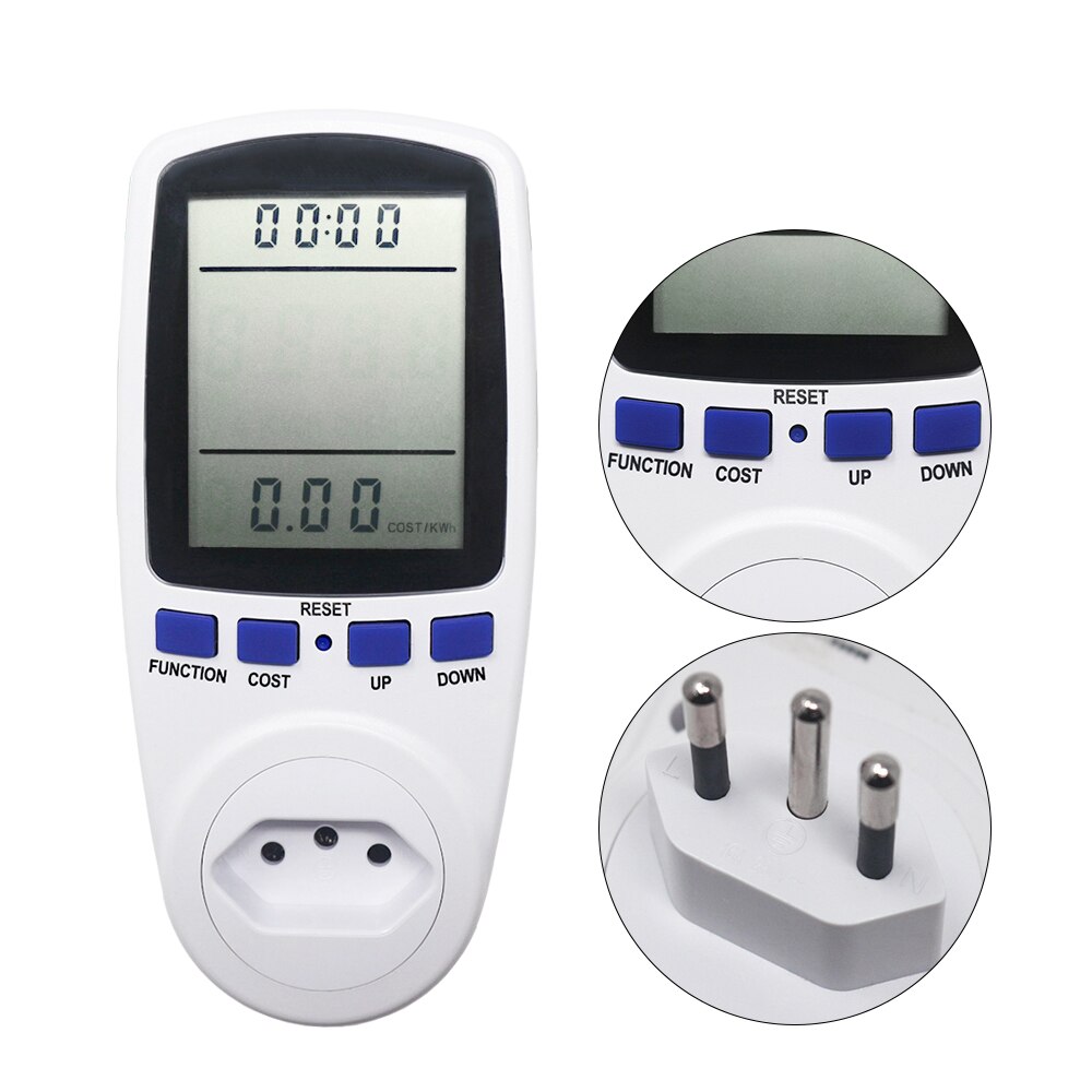 Vermogensmeter digitale wattmeter kwh watt monitor stopcontactanalysator elektrische meetinstrumenten eu br  ac 230v-250v 110v-130v