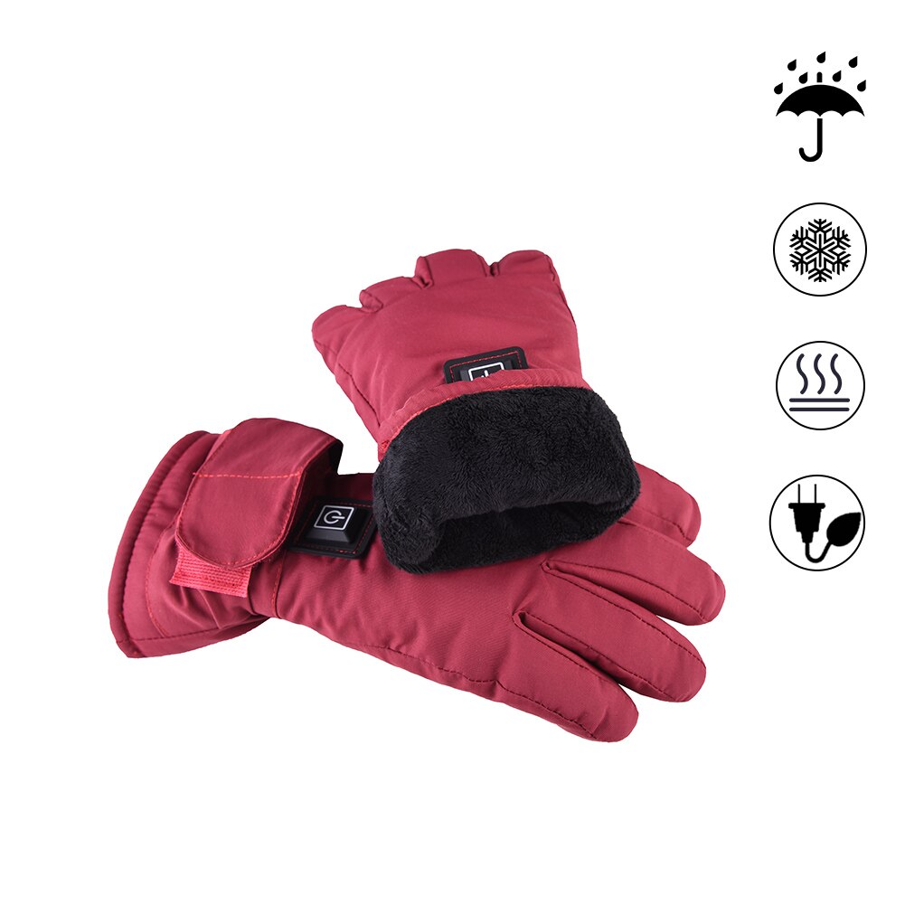 Justerbare temperatur termiske handsker batteridrevne genopladelige opvarmede handsker vandtæt touch screen handsker varmere til kvinder: Europæisk oplader