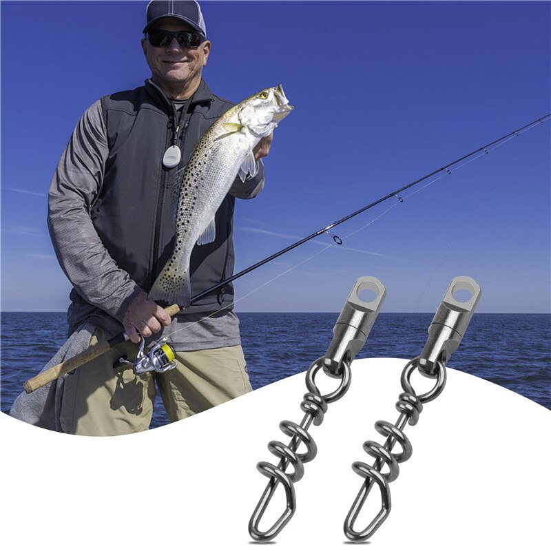 20Pcs/lot Heavy Duty Brass fishing swivels 550LB Big game quick link Corkscrew swirl snaps connector jig rig fishing tackle