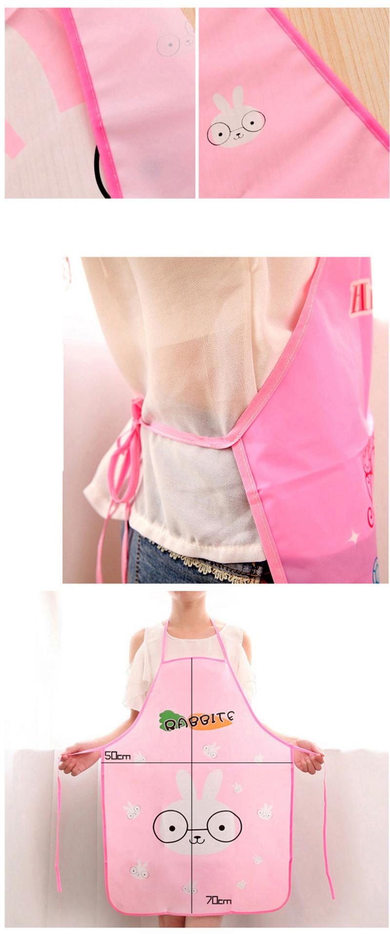 Delantal de dibujos animados, delantales antiaceite sin mangas, impermeable, delantal para mujeres, ajustable de PVC, limpiador cocina, accesorios 1 *