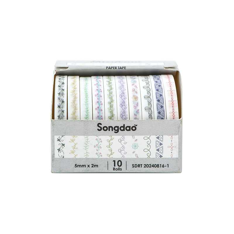 10Rolls Slim Basic Washi Tape Scrapbooking Supplies Washi Tape Set Rainbow Cinta Adhesiva Decorativa Journal Diary Washi Tapes: WHITE