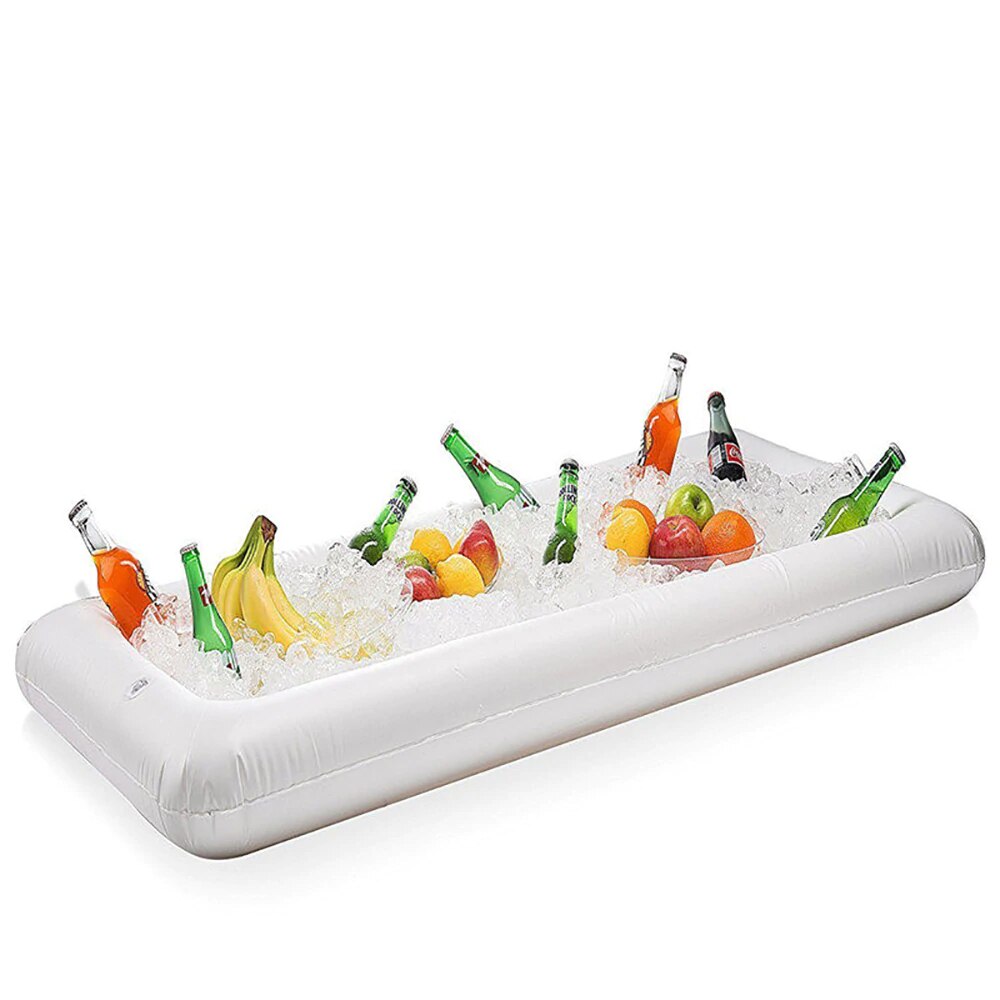 Cubo de hielo inflable, mesas de cerveza, Flotador para piscina, colchón de aire, cubo de hielo, bandeja para Bar de ensaladas, mesa de comedor para bebidas y comida: Default Title