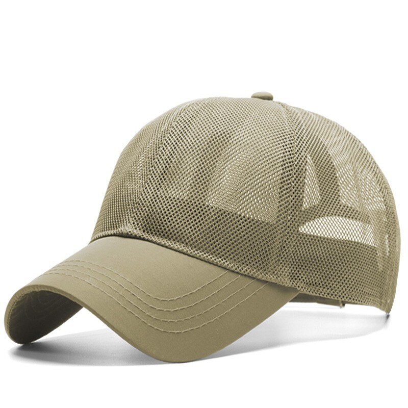 Grande Testa di Uomo Più Il Formato Donne del Berretto Da Baseball Della Maglia di Estate Del Cappello Del Sole Degli Uomini Cappelli di Snapback M 55-60 centimetri L 60-64 centimetri: mesh khaki / 60 to 64cm