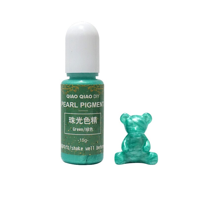 QIAOQIAO DIY 15g/pigmento de botella resina epoxi UV DIY arte artesanal colorante: Green