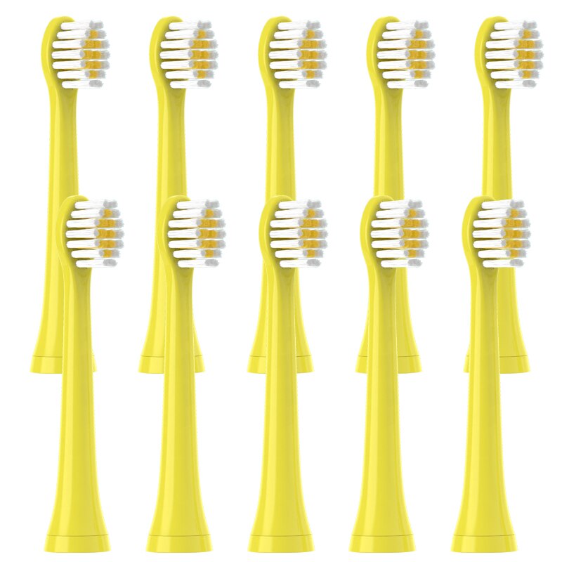 Vacuum Replacement for BAIR Kids K7 Toothbrush Heads Electric Whiteing DuPont Soft Brush Heads Cleaning Substitute Nozzle 10PCS: Yellow