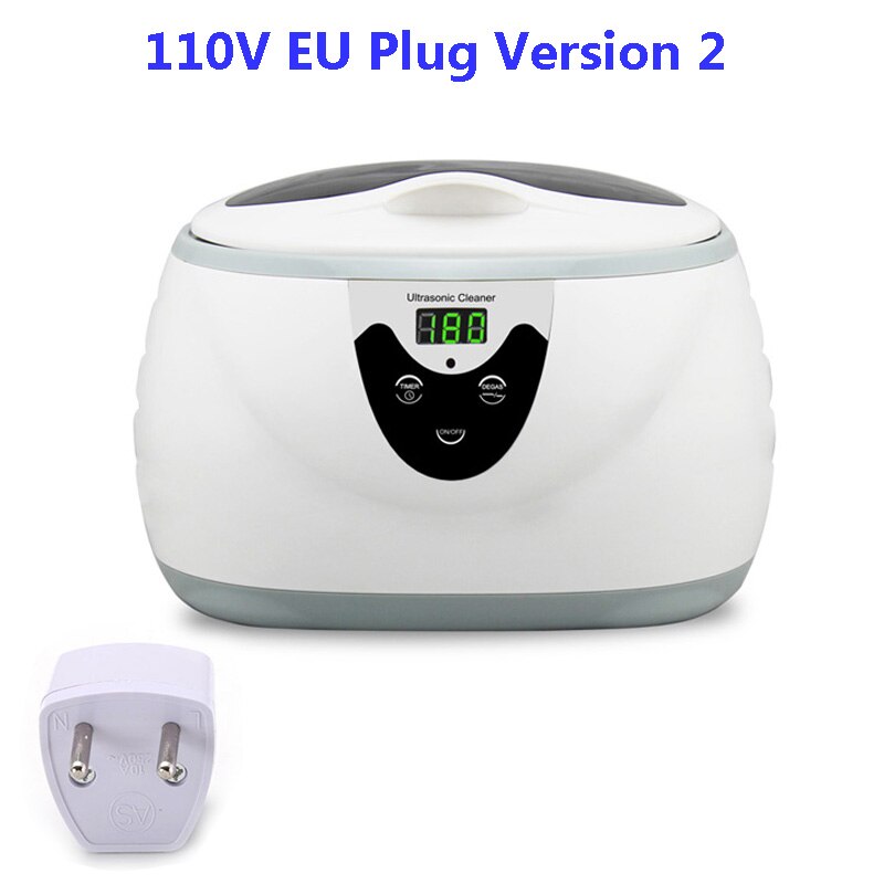 600ml Ultrasonic Cleaner SOONICK Super Sonic Jewelry Cleaning Machine Watch Ring Eyeglass Cleaners Sonic Denture Parts Washer: 110V EU Plug 2