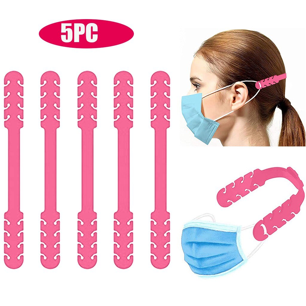 Salvaorejas de silicona antideslizantes ajustables para Mascarillas, gancho de extensión para tapabocas, 5 unidades, d7