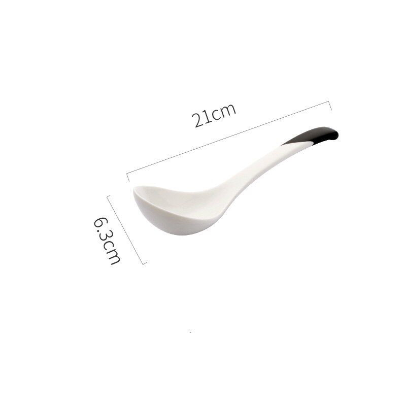 Płyta ceramiczna stek talerz styl skandynawski czarne obramowanie zastawa stołowa miska ins talerze obiadowe wysokiej klasy porcelanowa zastawa stołowa: duży łyżka