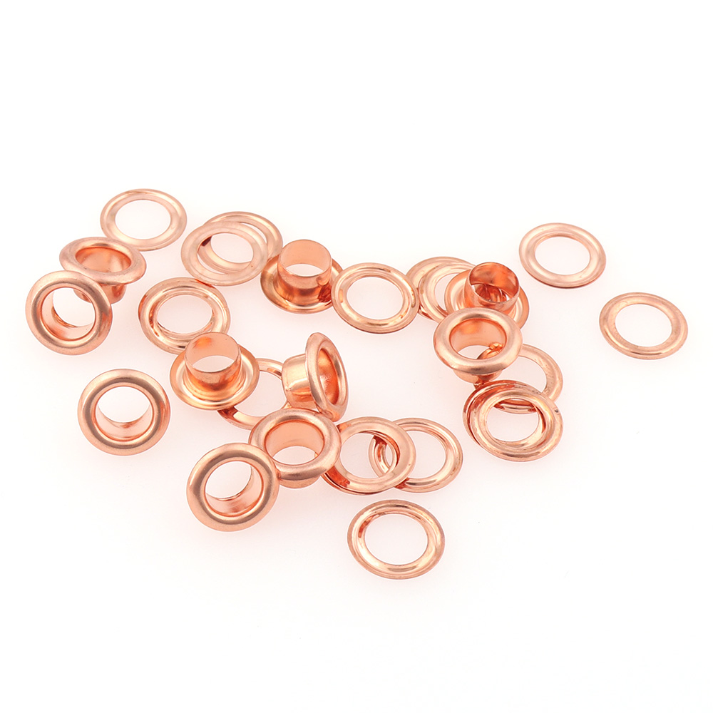 Œillets de vêtement en cuivre Rose or avec œillets, embellissement métallique pour chaussures, cadre en cuir, rideau de couture, bricolage, 6mm